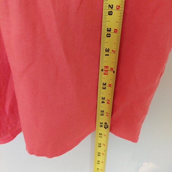 Briggs New York Linen Blend Dress Orange With Pockets, Size S - Picture 5 of 7
